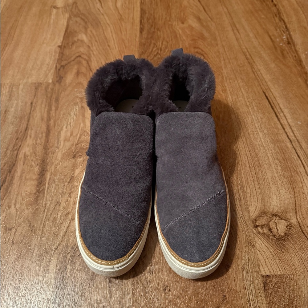 Toms Gray Paxton Sneaker Bootie with Faux Fur